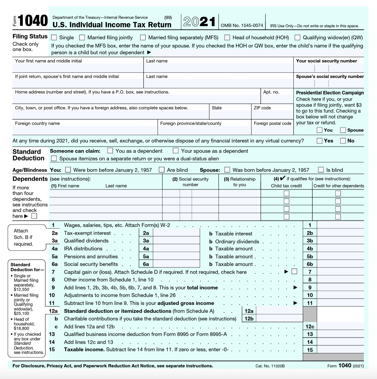 2021 IRS Form 1040