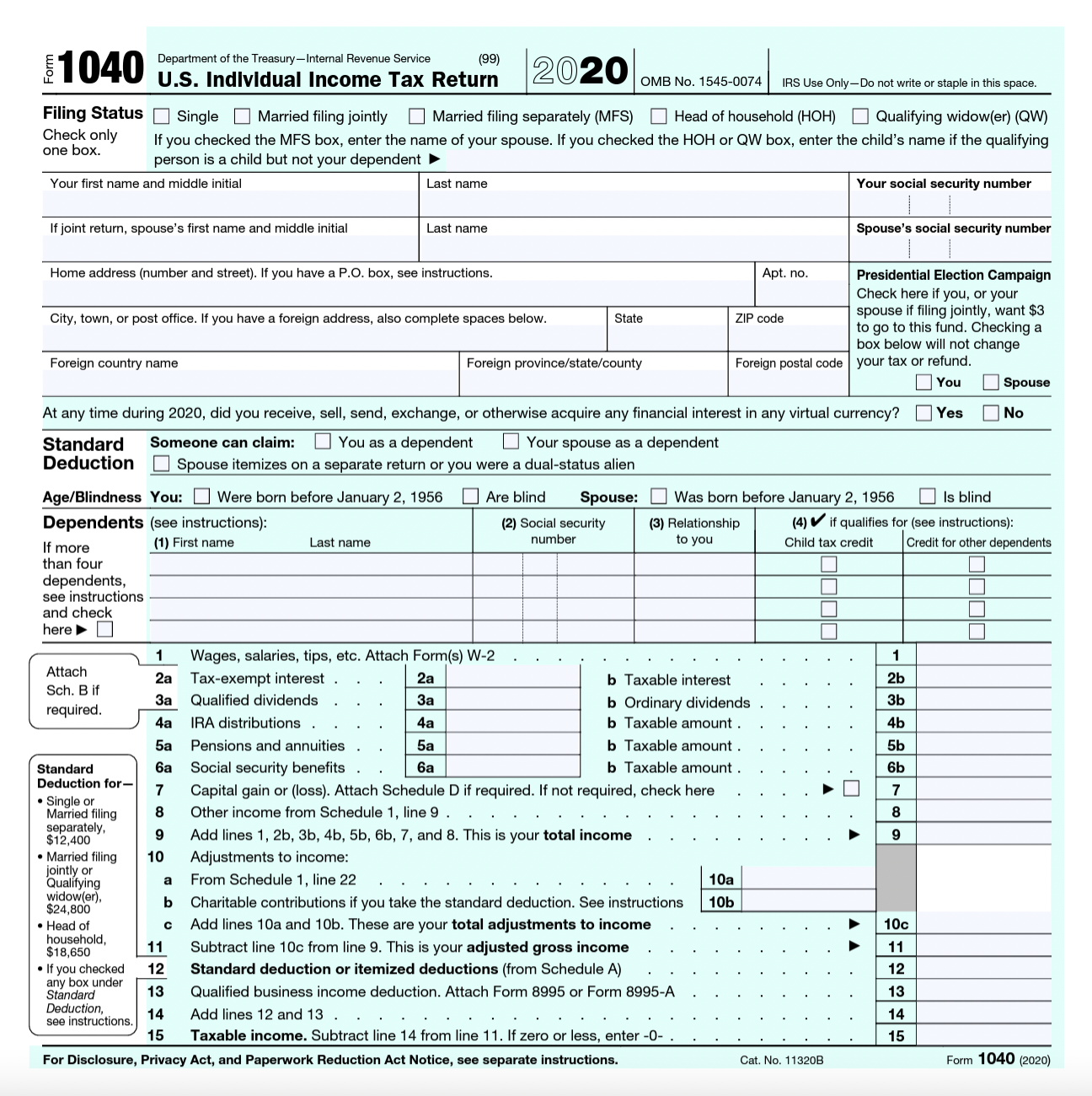 2020 IRS Form 1040