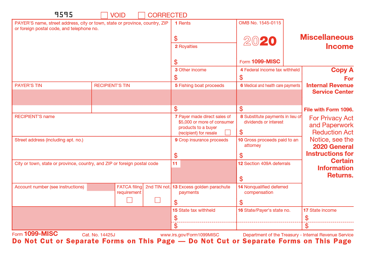 2020 IRS Forms 1099